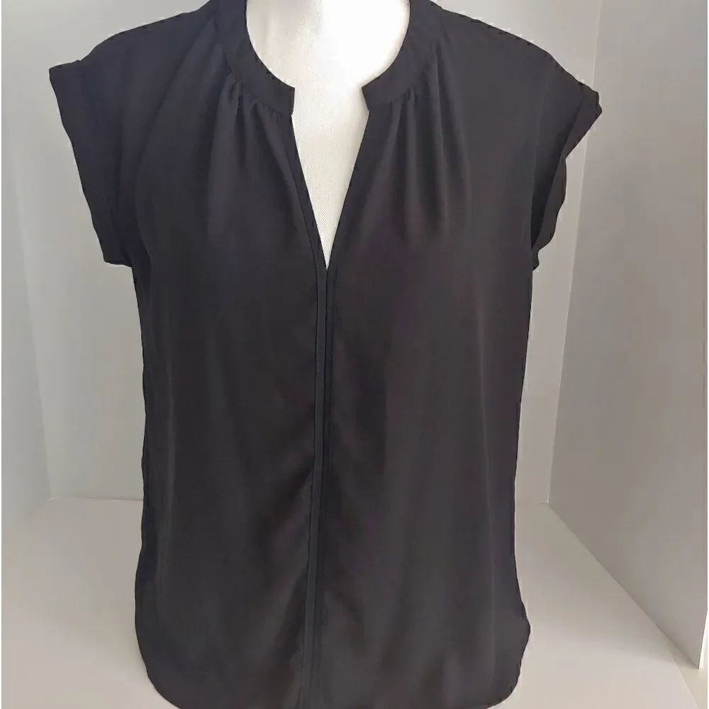 Philosophy Republic Clothing Women's Black Short Sleeve Blouse P/M